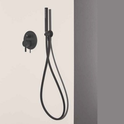 SUPORT PARA DUS CU CONECTOR PERETE 1/2 SILK BLACK